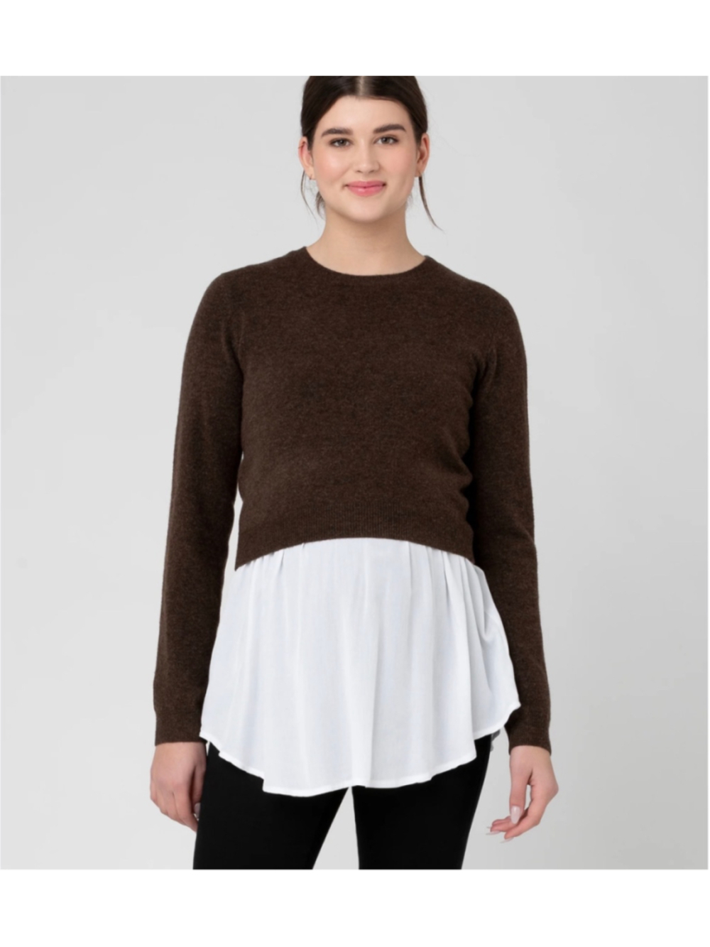 Ripe Maternity Sandy Detachable Nursing Knit Top Chocolate Brown 
Size Medium